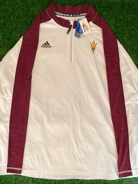 NWT Adidas Climalite NCAA ASU Sun Devils 1/4 Zip Performance Jacket Mens 2XL